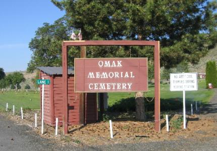 Omak Memorial Cemetery Sign