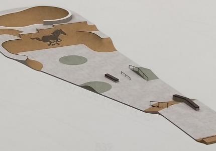 Picture of Skate Park With Mustang Emblem