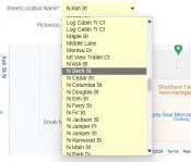 Picture of the Steret Location menu