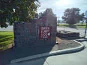 A sign that reads Eastside Park at the entrance of the park.