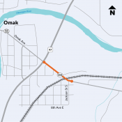 picture of project area for Washington State street Project in Omak WA