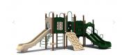 Larger Playground Equipment with multiple slides and decks