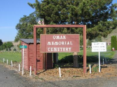 Omak Memorial Cemetery Sign