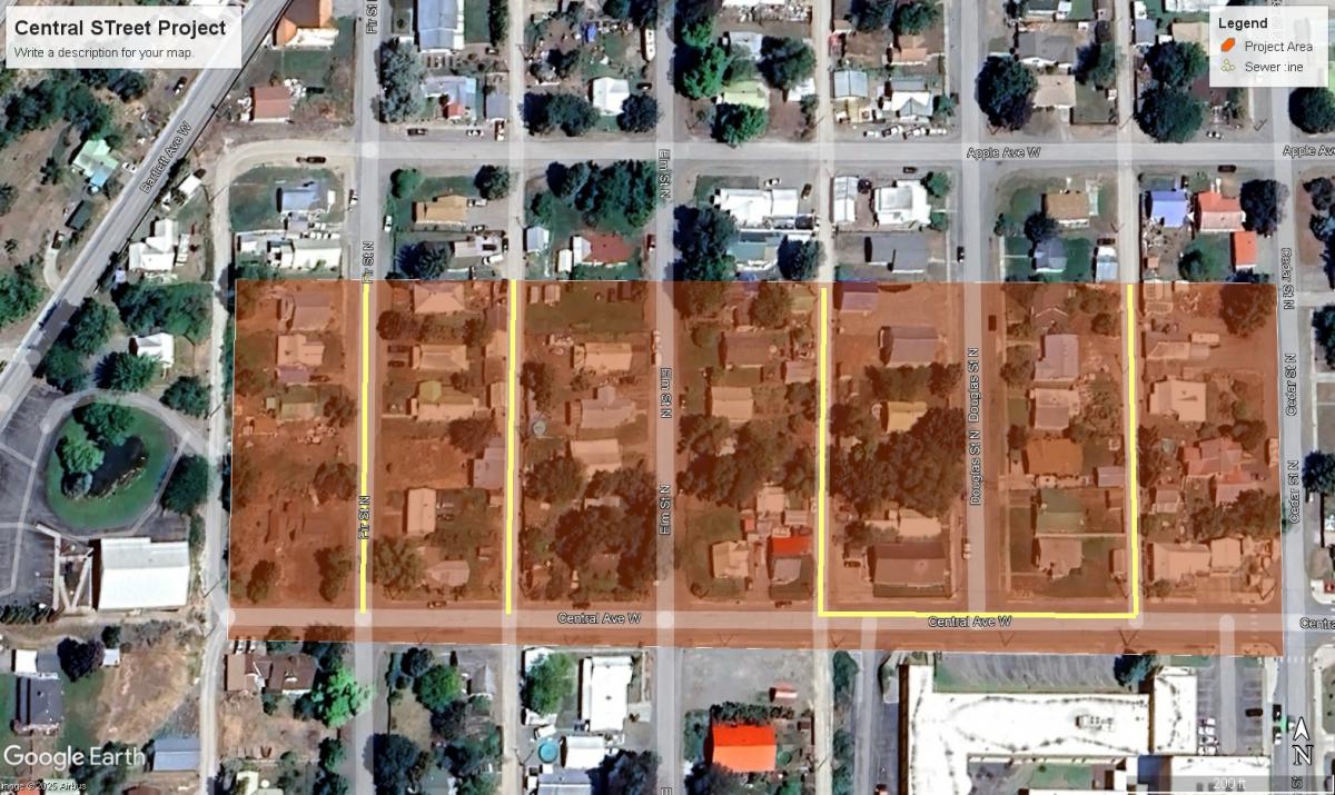 Google map of Central Ave Project in Omak WA